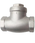 Swing check valve, 1-inch NPT, female ends, stainless steel CF8M/SS316, 200 psi WOG