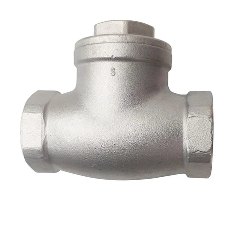 Swing check valve, 1-inch NPT, female ends, stainless steel CF8M/SS316, 200 psi WOG