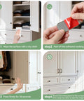 Step-by-step installation of Heavy Duty Magnetic Cabinet Door Catch for Cabinets and Drawers, durable stainless steel with easy adhesive.