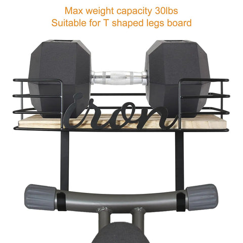 Space Saving Laundry Room Hanger Wall Mount For Iron And Ironing Board With Metal Frame And Large Wooden Base Basket