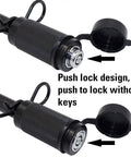 Extra Long Five Eighths Inch Trailer Hitch Lock Pin for Two Inch and Two and a Half Inch Receivers, push lock design
