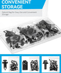 All In One 35 Piece Car Bumper Clip Kit With Body Bolts U Nuts And Fender Clips in ziplock bag for easy storage and use.