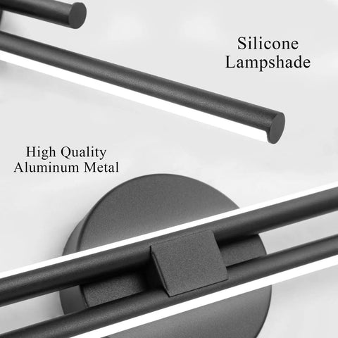 Dimmable Modern LED Vanity Light Fixture For Bathroom Wall Mount, 31.5 Inch Mirror Vanity Lighting Fixture, Black Finish, Adjustable Brightness From 10 To 100 Percent, Ideal For Bathroom, Bedroom, Makeup, And Living Room