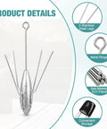 3-Piece Long Tail Heavy-Duty Spider Sinker Weights For Saltwater Surf Casting And Catfish Fishing, Ocean Beach Sand