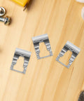 Top Tier 5Pc Windshield Wiper Linkage Repair Clamp Kit showcasing three silver steel clips for roadside repairs.