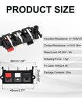 Three Way Spring Terminal Clip Push Release Connector Plate For Speaker Terminals, 50mm By 25mm By 21mm, Red White Black Color Coding