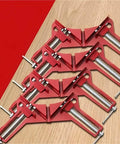 4 Pack Right Angle Clamps For 90 Degree Corners Picture Frame Supports Glass And Woodworking DIY Tools on wooden surface