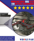 Beefed Up Dishwasher Lower Spray Arm Replacement W10859935 installed in dishwasher interior, fits Kenmore and Whirlpool.