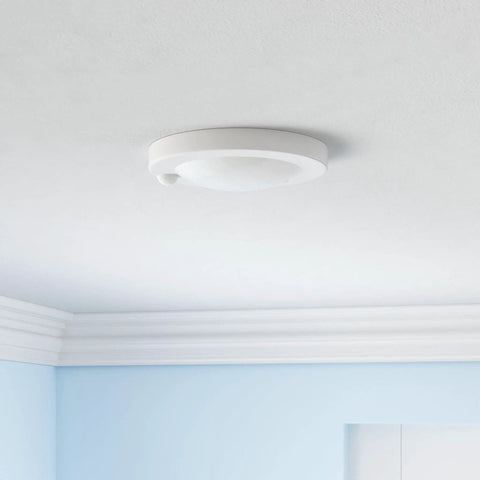 Installed 6 Inch 120 Volt LED Closet Light With PIR Motion Sensor Ceiling Disc Light 15W 1100 Lumens CRI Over 80 Daylight White 5000K