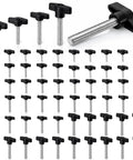 Solid 60 Piece Thumb Screws Assortment With Ergonomic Wing Knobs, plastic wing knobs and steel bolts for quick release.