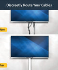 Before and after use of 2x2in Open Slot Cable Raceway Duct With Cover For Server Racks in home installation