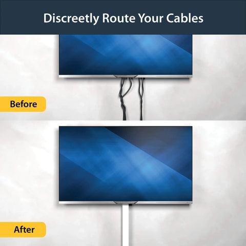 Before and after use of 2x2in Open Slot Cable Raceway Duct With Cover For Server Racks in home installation