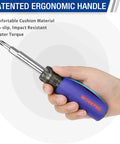 6 In 1 And 4 In 1 Electronics Screwdriver And Nut Driver Set With Comfort Grip, non-slip handle in hand