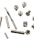 Polished Nickel Plated 1911 Grips Screws Pins And Bushings Replacement Kit For Government Commander And Officer Variants Universal Fit