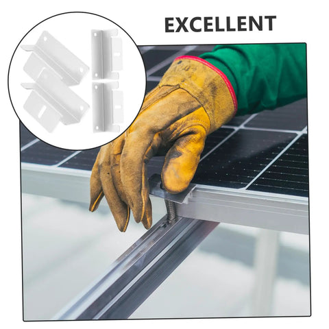 RV Roof Solar Panel Z Brackets Kit For Quick Install Mounting Brackets Aluminum Alloy Clamp System For No Fuss Easy Secure Panel Mounting On Travel Trailers Campers And Mobile Solar Setups installation process with gloved hand securing bracket