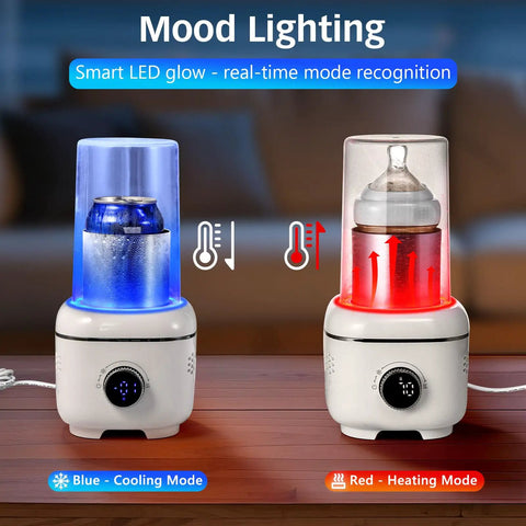 Keep Your Daily Brew Straight Fire Hot Or Perfectly Chilled With This 2 In 1 Electric Mug Warmer And Cooler Stand with LED mood lighting.