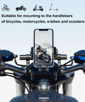 Handlebar Extender 8 Inch Cross Bar For Mounting Bike And Motorcycle Accessories Like Phone Holder GPS Navigation Action Camera And Extra Lights For Safer Hands-Free On The Go attached to motorcycle handlebars with phone