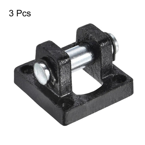 Heavy Duty Pneumatic Cylinder Rod Pivot Clevis Mounting Bracket 3 Pack Rear Mount Black Durable Low Carbon Steel For Industrial Automation Hardware 35mm Hole Spacing 45 By 45 By 30mm Compact Size, 3 pcs