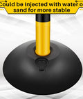 Yellow And Black Plastic Stanchion Post Set With 5 Chains And 10 S Hooks For Crowd Control Indoor Outdoor Safety Barriers 34 Inch Posts base design