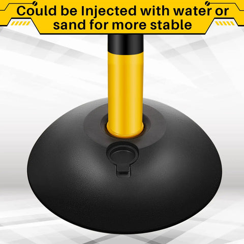 Yellow And Black Plastic Stanchion Post Set With 5 Chains And 10 S Hooks For Crowd Control Indoor Outdoor Safety Barriers 34 Inch Posts base design