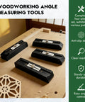 4 Piece Kumiko Joinery Jig Set With Multi Position Angle Guide Rails For Precision Woodworking Clamps And Crafting Projects shown in workshop setting