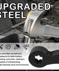 Pro Grade Multi Angle Ratchet Pry Bar Adapter Set showing upgraded steel hammer and wrench key on textured background