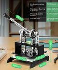 Pro Grade Leather Cutting Machine With 7.87 Inch Square Embossing Plate, Manual Die Cutter Stamping Tool displayed on a desk.