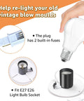 Two Pack Blow Mold Light Kit Replacement For Halloween And Christmas Decor With E27 E26 Socket and fuse plug details