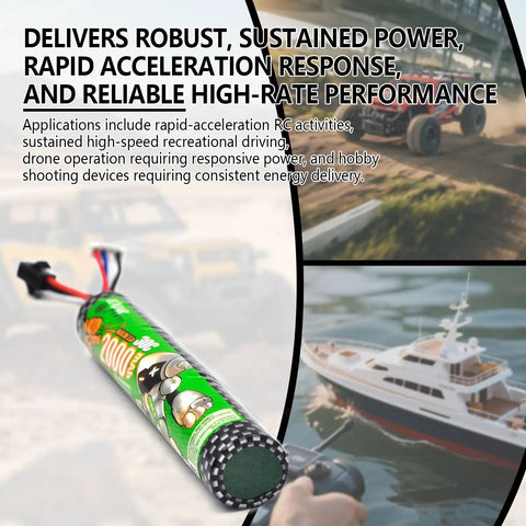2-Pack Beefed-Up 11.1V 2000mAh Li-Ion Battery Pack With 30C Discharge For RC Cars Boats Drones And Hobby Shooting Devices