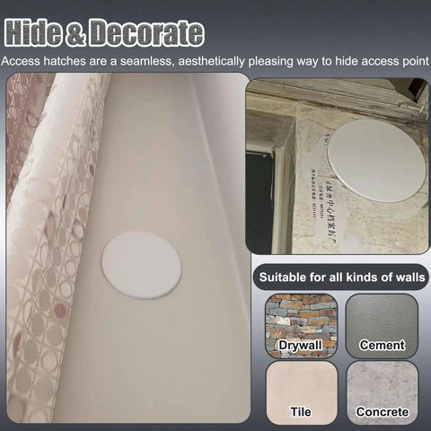 Round Aluminum Access Panel Flush Ceiling Cover Secure Mount Inspection Hatch Galvanized Wall Cutout Plate Rust Proof White Maintenance Door No Sweat Setup Top Shelf Quality in use on drywall
