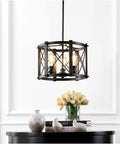 Oil Rubbed Bronze 30 Inch 5 Light Farmhouse Drum Pendant Light With Dimmable LED Bulbs Included, Iron Basket Shade, Industrial Chandelier