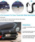 Guide on connecting Truck Air Duster Gun With Five Meter Recoil Hose For Cab To Sleeper Seat Cleaning, showing steps and product details.