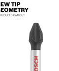 New tip geometry of 8-Piece 2 Inch Torx Impact Bit Set With Clip For Custom Case System, visible black tip on bit.
