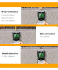 Badass 5 In 1 Wall Scanner Stud Finder Metal Detector AC Wire Tracer Cable Locator Depth Gauge detecting wood, wire, and metal depths.