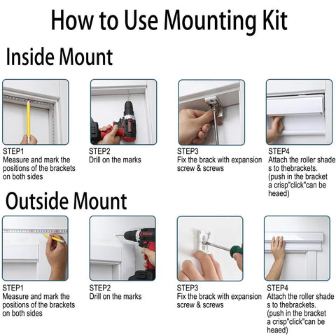 4 Pack Heavy Duty Zebra Shades Mounting Brackets Kit For 1-1/2 Inch Headrails installation guide.