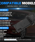 Nissan Mass Air Flow MAF Sensor Direct Fit Drop-In For Altima 2.5L 2013-2015, Sentra 1.8L 2013-2015, Infiniti models; image showing sensor and compatibility list