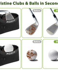 Portable Golf Club And Ball Cleaner Bag With Waterproof Liner Mess Free On The Go Ball Washer Pouch For Golf Bags durable cleaning results