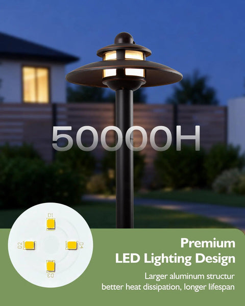 3CCT Low Voltage Landscape Path Lights With Adjustable 2700K 3000K 4000K Color Temps 12V 3.87W Outdoor Walkway Lighting