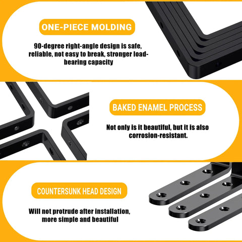 Rock Solid Heavy Duty Metal Corner Brackets 25 Pack 4x4 Black L Braces For Woodworking Furniture And Diy Projects Featuring No Sweat Assembly Plus Essential Home Upgrades