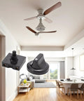 4 Position Rotary Fan And Light Wall Control With 3 Speed Settings And Off, shown in a modern room setting.