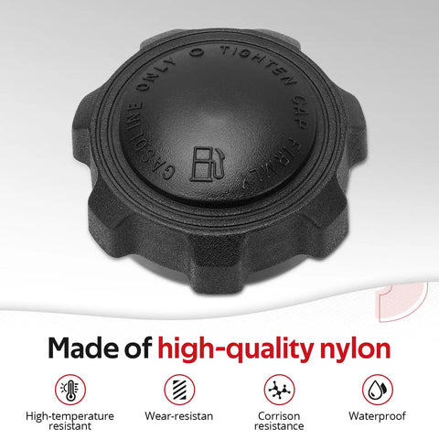 Rugged Nylon Gas Cap For Gas Golf Carts Built With A Solid Rubber Seal, black nylon cap for gas tank, tight seal against leaks.