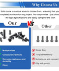 Comparison of 1080 Piece Tiny Micro Repair Screw Kit with other screws emphasizing variety, durability, and compact design.