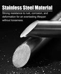 Close-up of stainless steel rods showcasing durability and corrosion resistance strengths on a dark background.