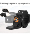 Heavy Duty UTV Flag And Light Bar Mount Bracket With Smooth 360 Rotation For 1.75 To 2 Inch Roll Bars showing rotational feature and design.
