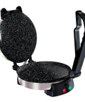 Libra Electric Roti Maker Machine With Non Stick 8.5 Inch Plates Auto Temp Control And Durable Handle, open view showing inner plates.