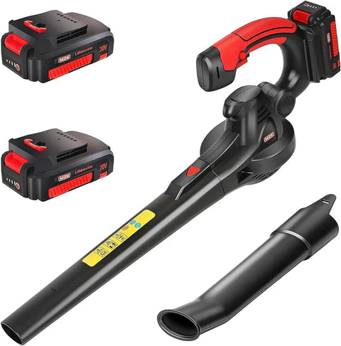 Cordless 20V Leaf Blower With Dual 2Ah Batteries And Charger Included Lightweight Electric Blower For Lawn Care Blowing Leaves