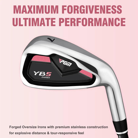 Women's 12 Piece Golf Club Set With 460cc Driver, Fairway Wood, Hybrid, Irons, Putter featuring an iron close-up view.