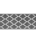Skid Resistant Carpet Stair Treads Set Of Fifteen With Moroccan Trellis Pattern In Misty Gray And Linen White 9 By 36 Inches Durable Non Slip Rubber Backing