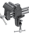 Heavy Duty Workshop Clamp Vise With 3 Inch Jaw, 20000 PSI Castings, Replaceable Hardened Steel Jaws, Compact Benchtop Design, Chrome Plated Handle And Base, Powder Coated Finish For Durable Portable Crafting, bench clamp view