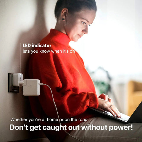 Person using a Must Have Travel Power Adapter With Two USB Ports And Main US Socket 3 In 1 Compact Wall Charger plugged in a wall.